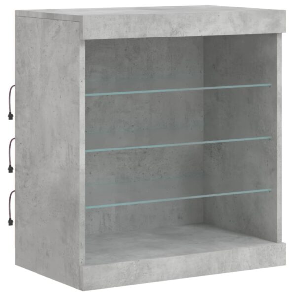 Aparador com luzes LED 181,5x37x67 cm cinzento cimento - Image 10