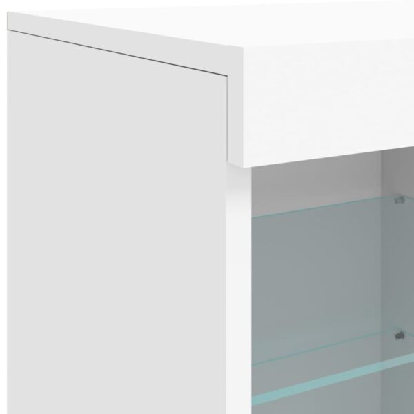 Aparador com luzes LED 202x37x67 cm branco - Image 11