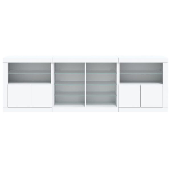 Aparador com luzes LED 202x37x67 cm branco - Image 5