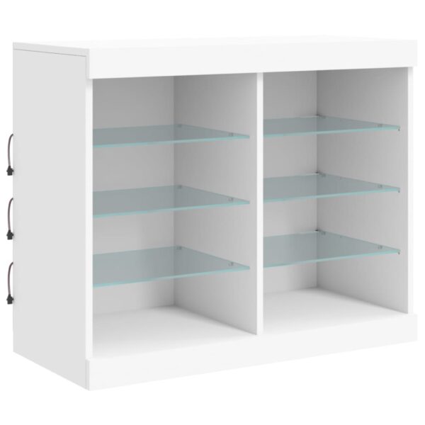 Aparador com luzes LED 202x37x67 cm branco - Image 10
