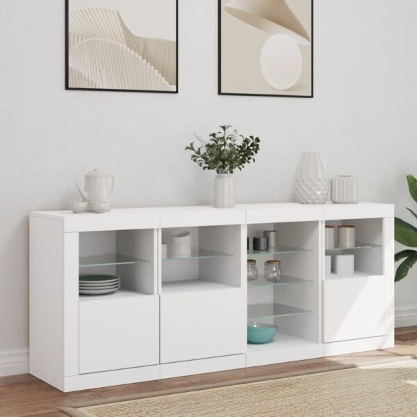 Aparador com luzes LED 164x37x67 cm branco - Image 2