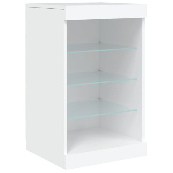 Aparador com luzes LED 164x37x67 cm branco - Image 11