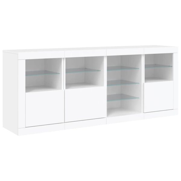 Aparador com luzes LED 164x37x67 cm branco - Image 4
