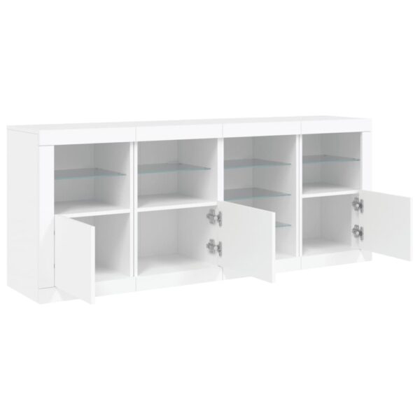 Aparador com luzes LED 164x37x67 cm branco - Image 5
