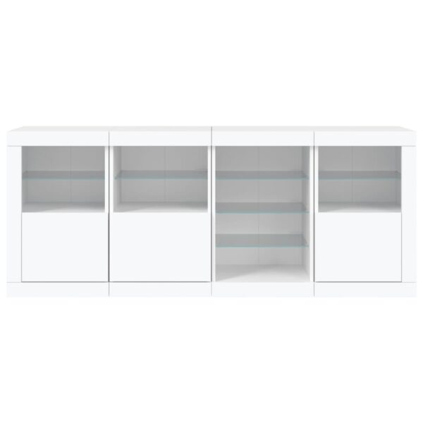 Aparador com luzes LED 164x37x67 cm branco - Image 6