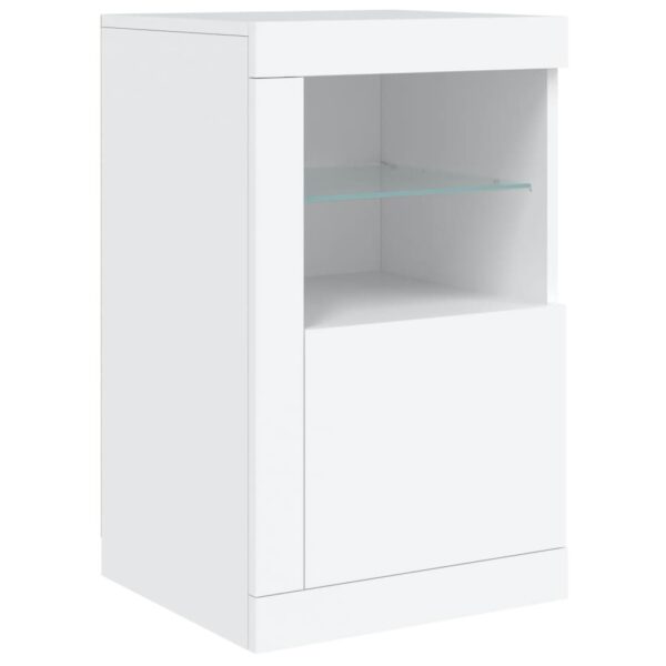 Aparador com luzes LED 164x37x67 cm branco - Image 9