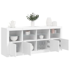 Aparador com luzes LED 163x37x67 cm branco