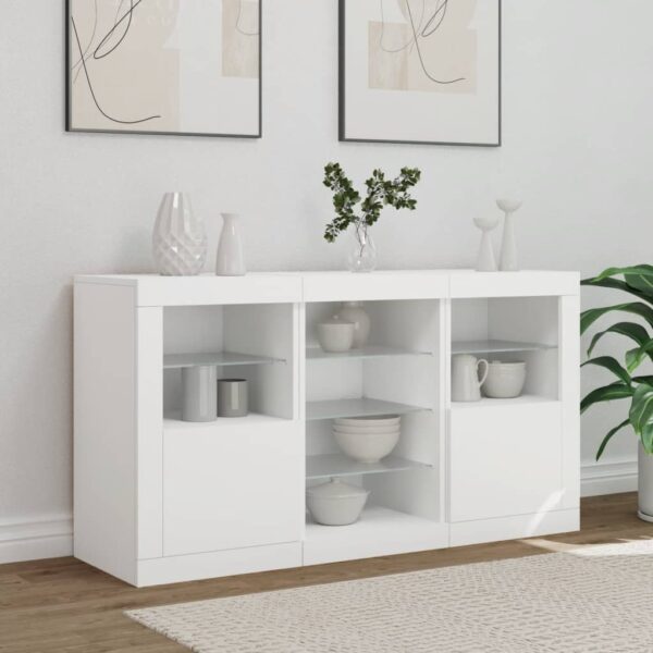 Aparador com luzes LED 123x37x67 cm branco - Image 2