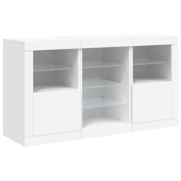 Aparador com luzes LED 123x37x67 cm branco - Image 4