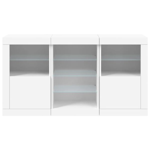 Aparador com luzes LED 123x37x67 cm branco - Image 5