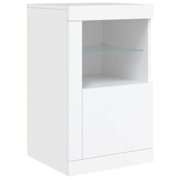 Aparador com luzes LED 123x37x67 cm branco - Image 8
