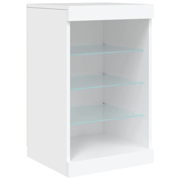Aparador com luzes LED 123x37x67 cm branco - Image 9