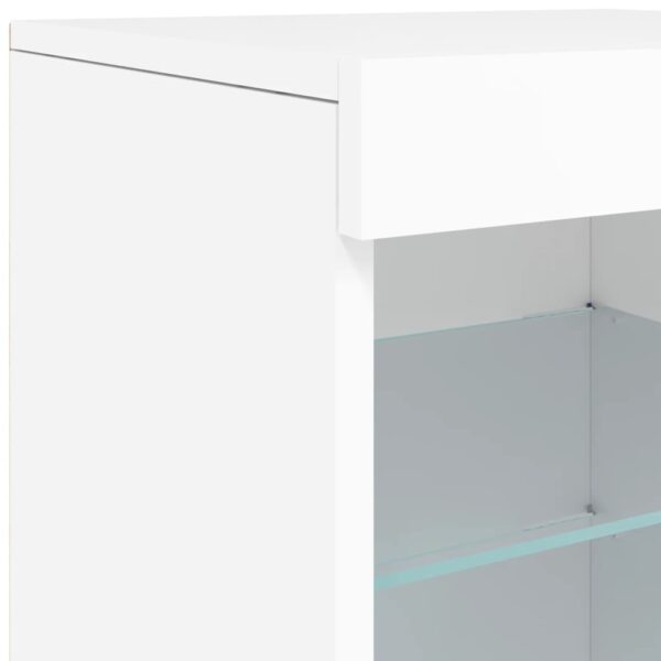 Aparador com luzes LED 123x37x67 cm branco - Image 10