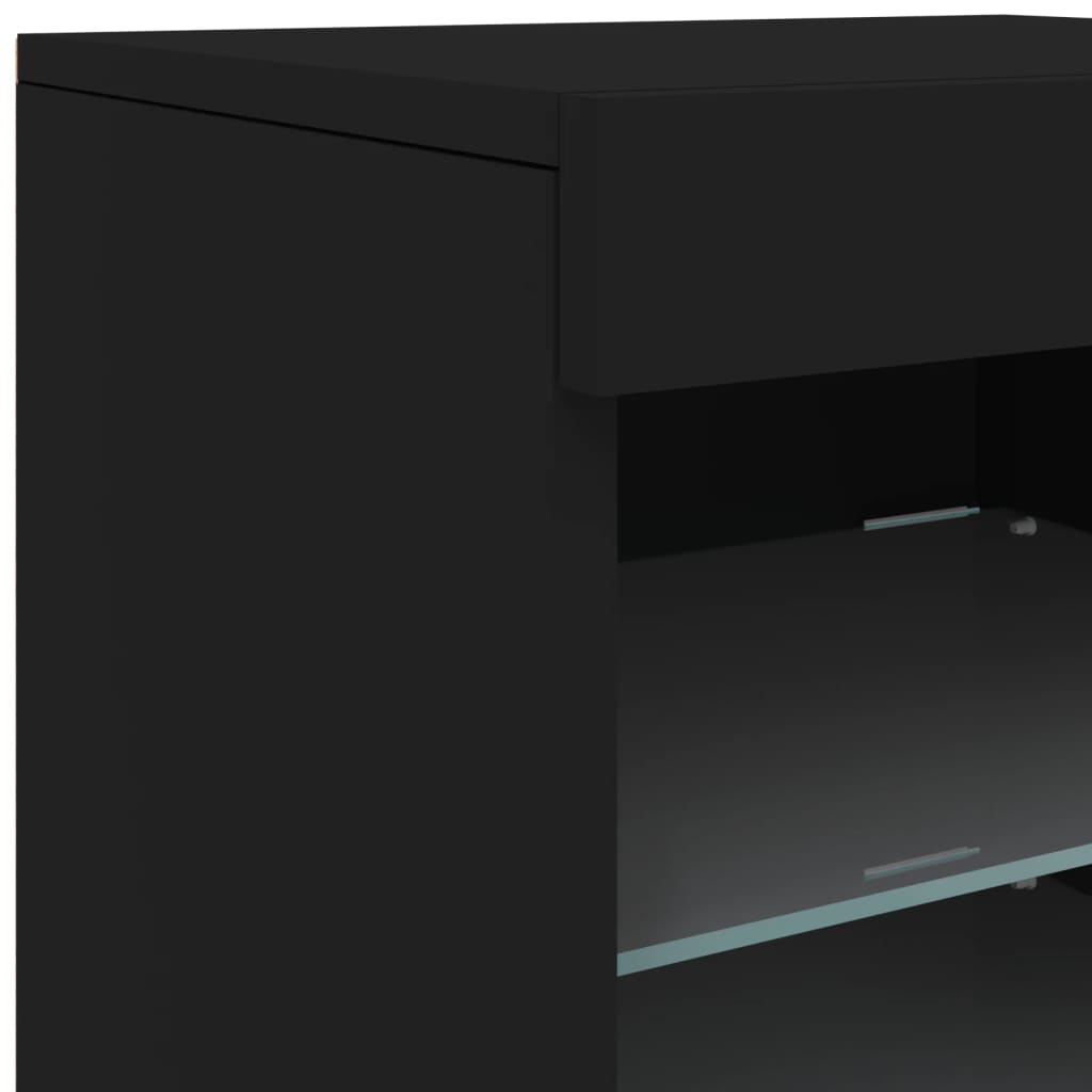 Aparador com luzes LED 123x37x67 cm preto - Image 11