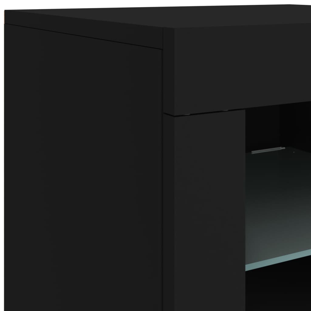 Aparador com luzes LED 123x37x67 cm preto - Image 10
