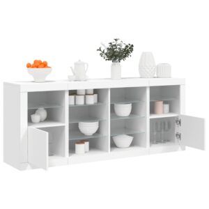 Aparador com luzes LED 163x37x67 cm branco