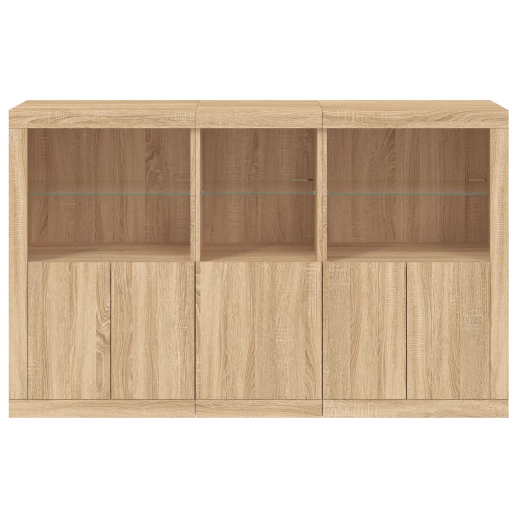 Aparador com luzes LED 162x37x100 cm carvalho sonoma - Image 5