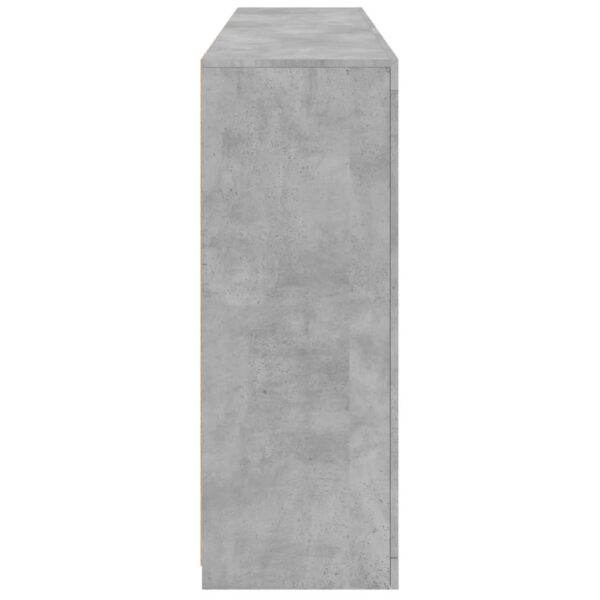 Aparador com luzes LED 162x37x100 cm cinzento cimento - Image 6