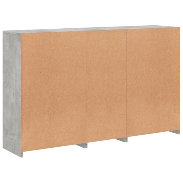 Aparador com luzes LED 162x37x100 cm cinzento cimento - Image 7