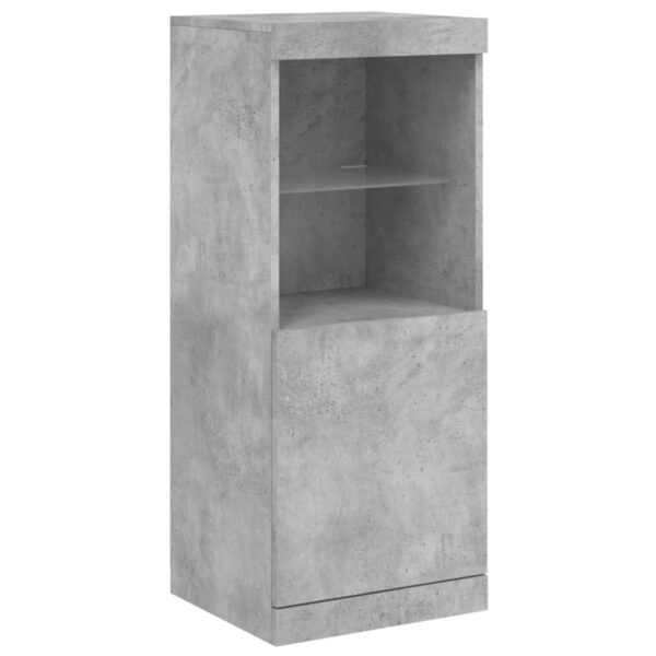 Aparador com luzes LED 162x37x100 cm cinzento cimento - Image 8
