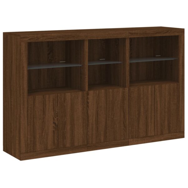 Aparador com luzes LED 162x37x100 cm carvalho castanho - Image 2