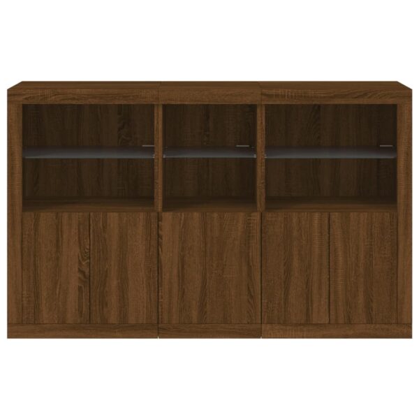 Aparador com luzes LED 162x37x100 cm carvalho castanho - Image 5