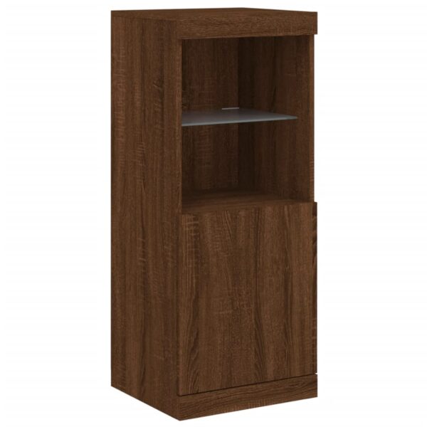 Aparador com luzes LED 162x37x100 cm carvalho castanho - Image 8