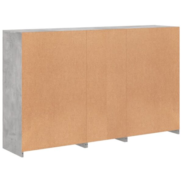 Aparador com luzes LED 162x37x100 cm cinzento cimento - Image 7