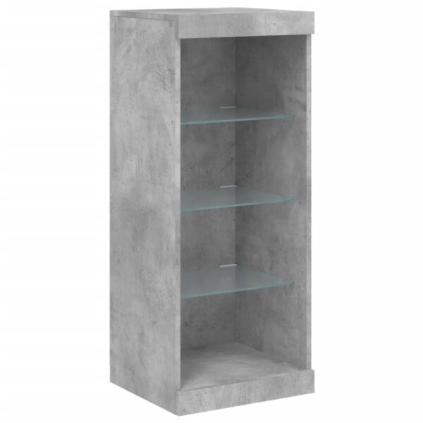 Aparador com luzes LED 162x37x100 cm cinzento cimento - Image 8