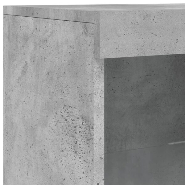 Aparador com luzes LED 162x37x100 cm cinzento cimento - Image 10