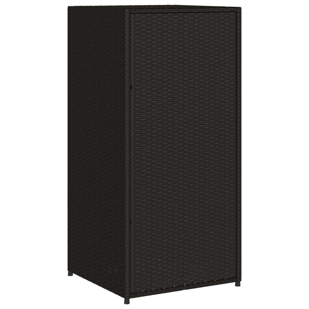 Armário de arrumação para jardim 55x55x111 cm vime PE preto - Image 8