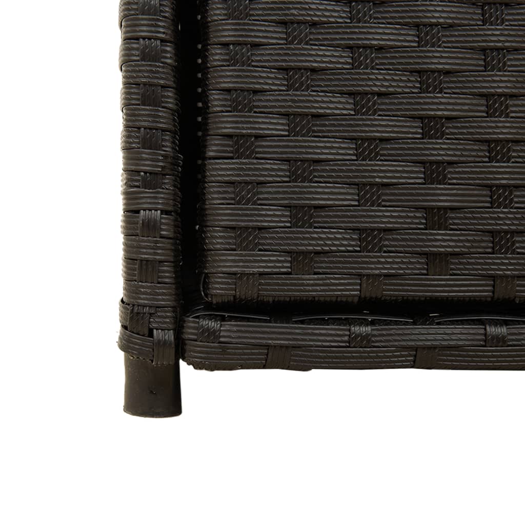 Armário de arrumação para jardim 55x55x111 cm vime PE preto - Image 9