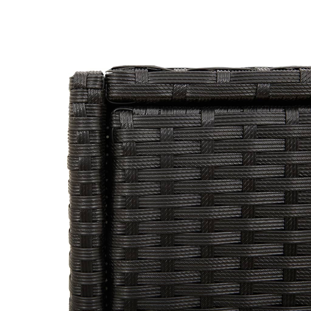Armário de arrumação para jardim 55x55x111 cm vime PE preto - Image 10