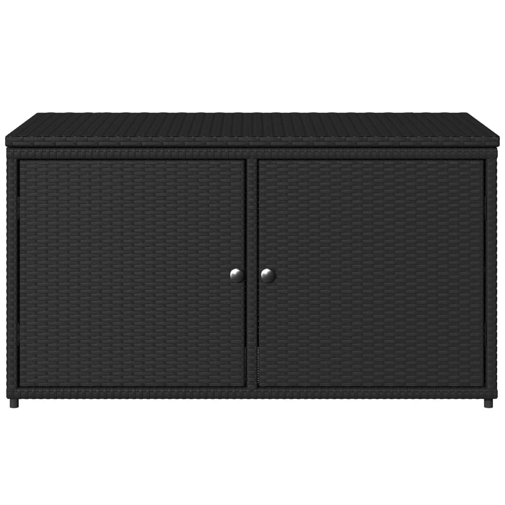 Armário de arrumação para jardim 110x55x60,5 cm vime PE preto - Image 6
