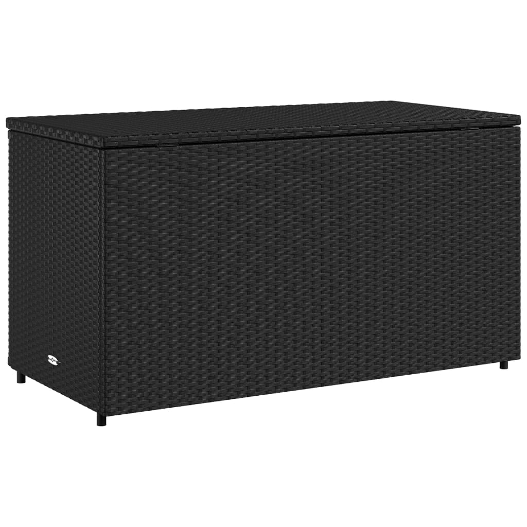 Armário de arrumação para jardim 110x55x60,5 cm vime PE preto - Image 8