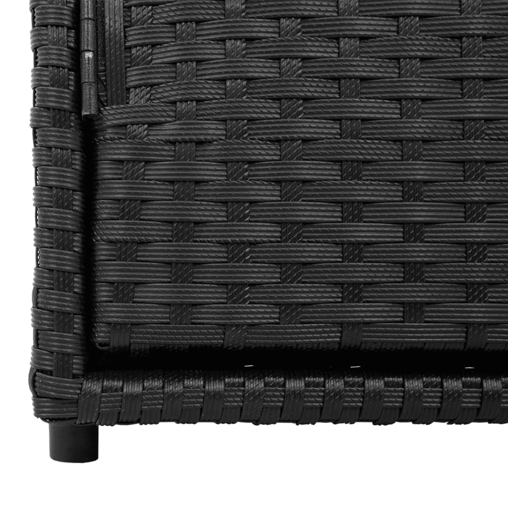 Armário de arrumação para jardim 110x55x60,5 cm vime PE preto - Image 9