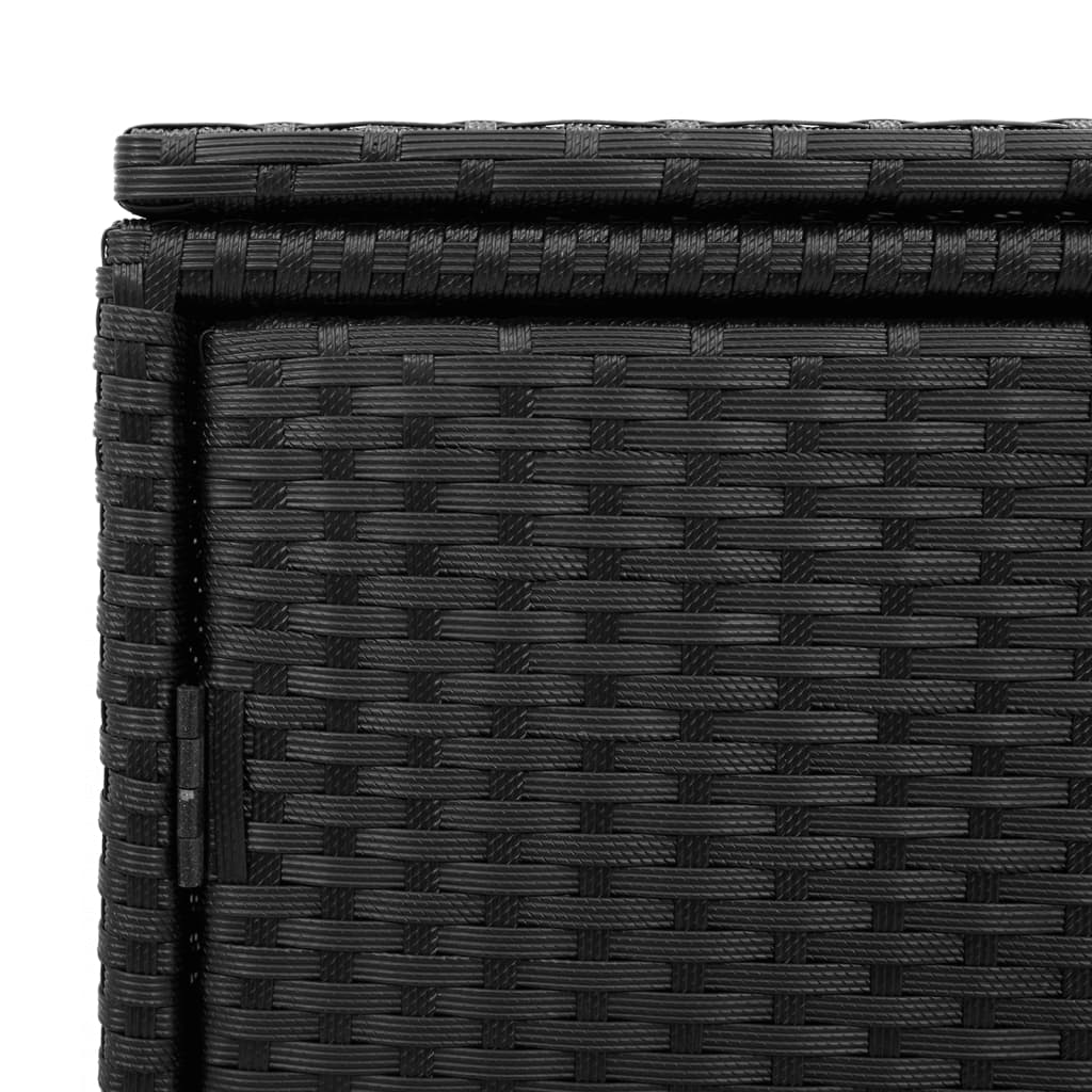 Armário de arrumação para jardim 110x55x60,5 cm vime PE preto - Image 10