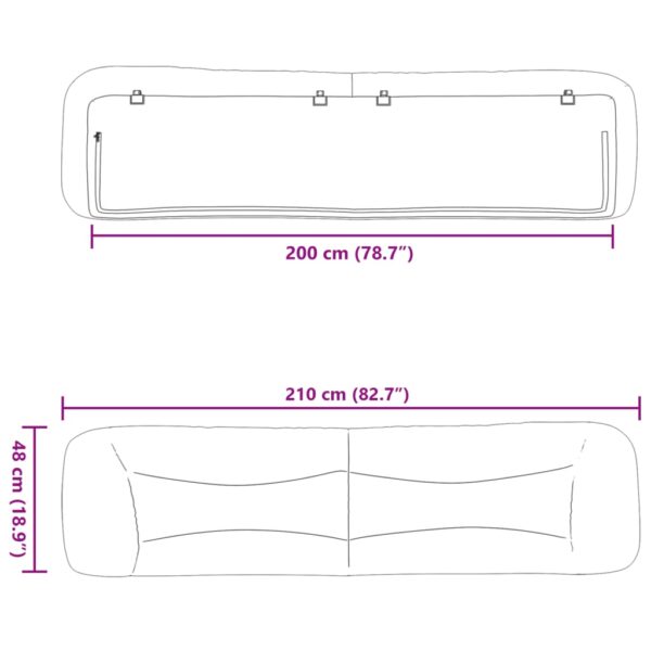 Almofadão de cabeceira 200 cm couro artificial cinzento - Image 9