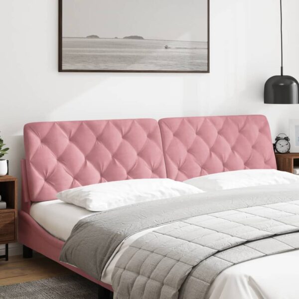 Almofadão de cabeceira 200 cm veludo rosa - Image 2