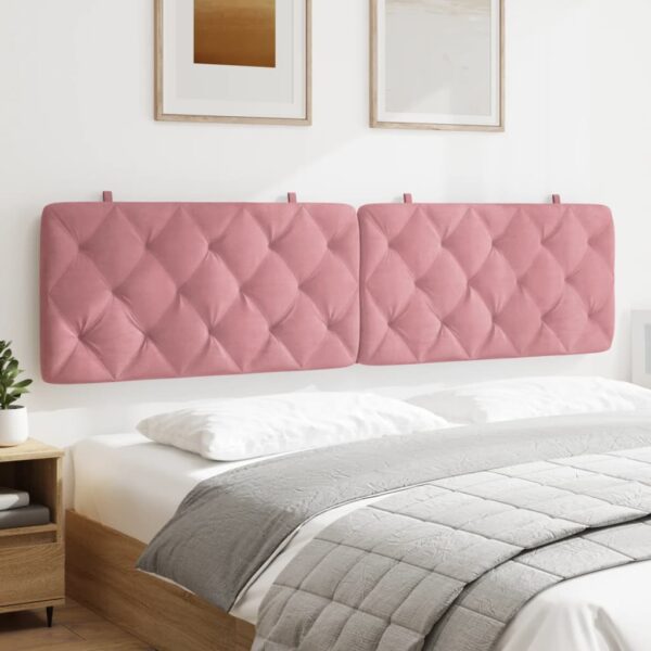 Almofadão de cabeceira 200 cm veludo rosa - Image 3