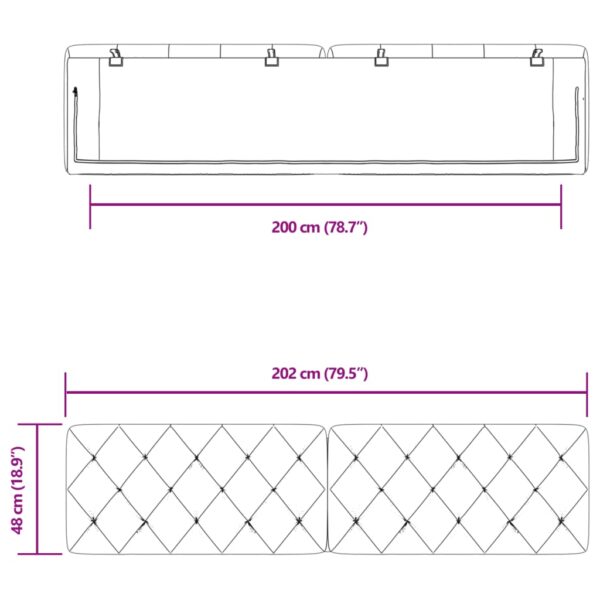 Almofadão de cabeceira 200 cm veludo rosa - Image 9