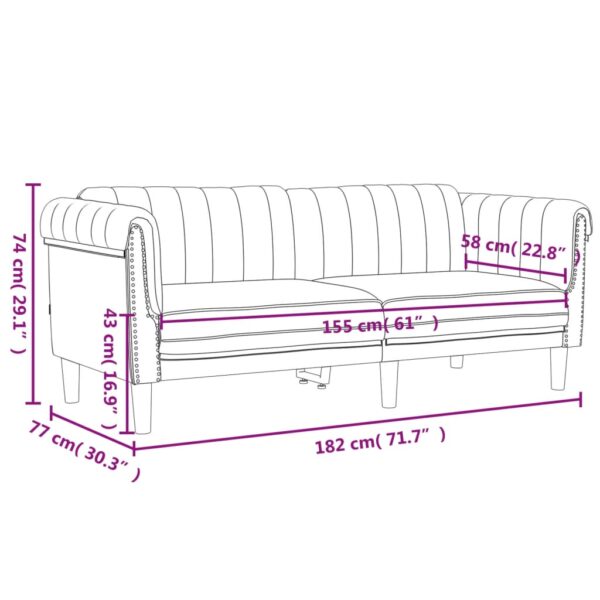 3 pcs conjunto de sofás veludo cinzento-escuro - Image 9