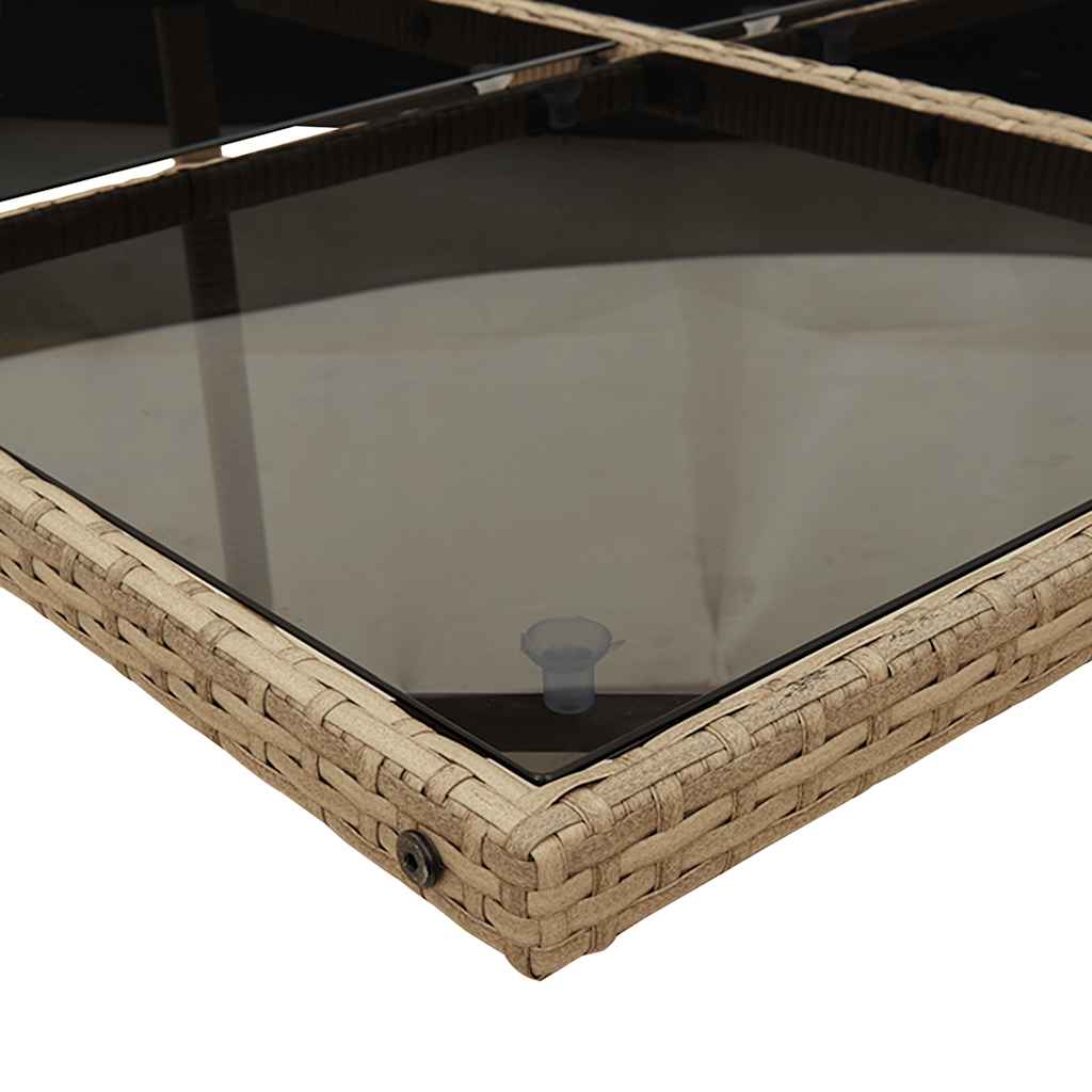 13 pcs conjunto de jantar p/ jardim com almofadões vime PE bege - Image 4