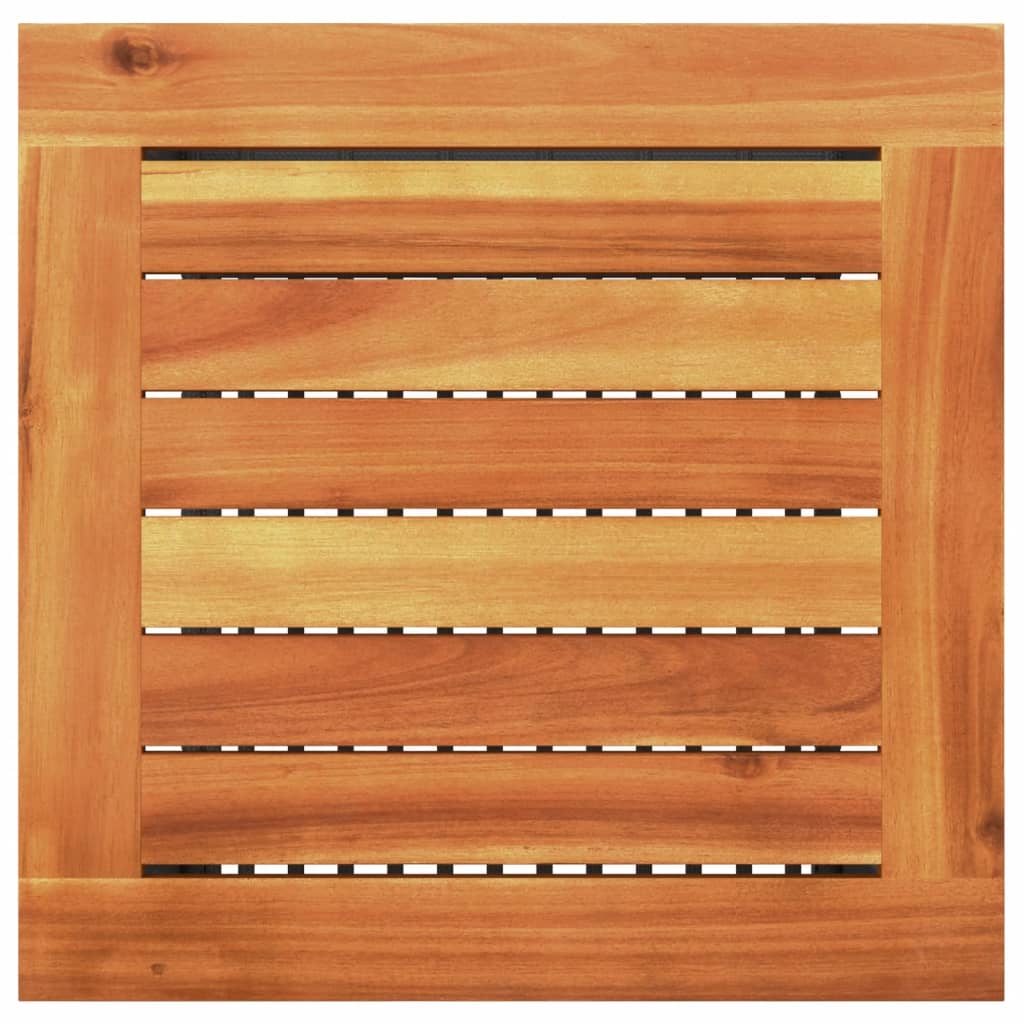 Mesa de jardim 40x40x42 cm vime PE e madeira de acácia preto - Image 6