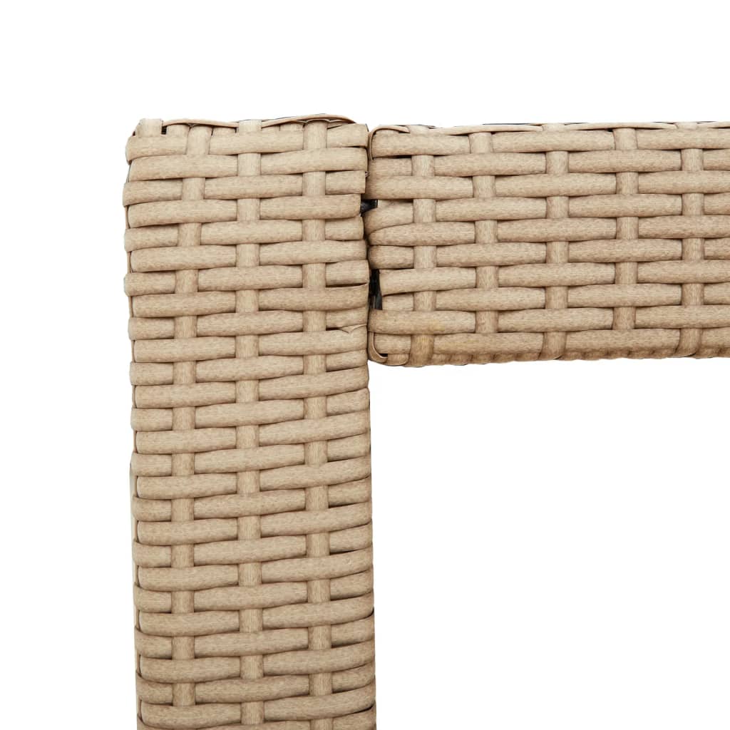 Mesa apoio jardim c/ tampo madeira 60x40x75 cm vime PE bege - Image 8