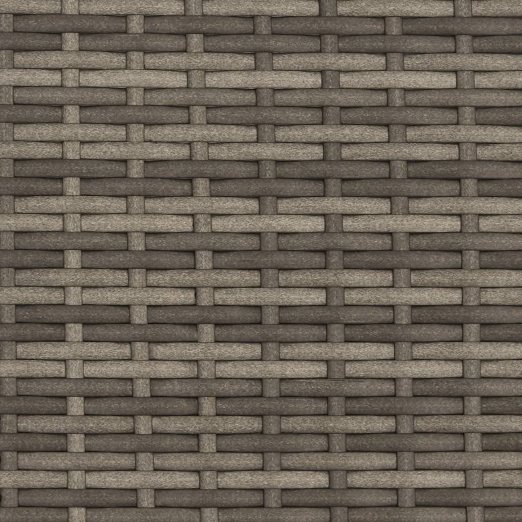 Sofá de jardim de 2 lugares com bancos vime PE cinzento - Image 7