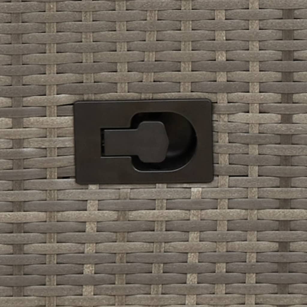 Sofá de jardim reclinável 2 lugares com mesa vime PE cinzento - Image 7
