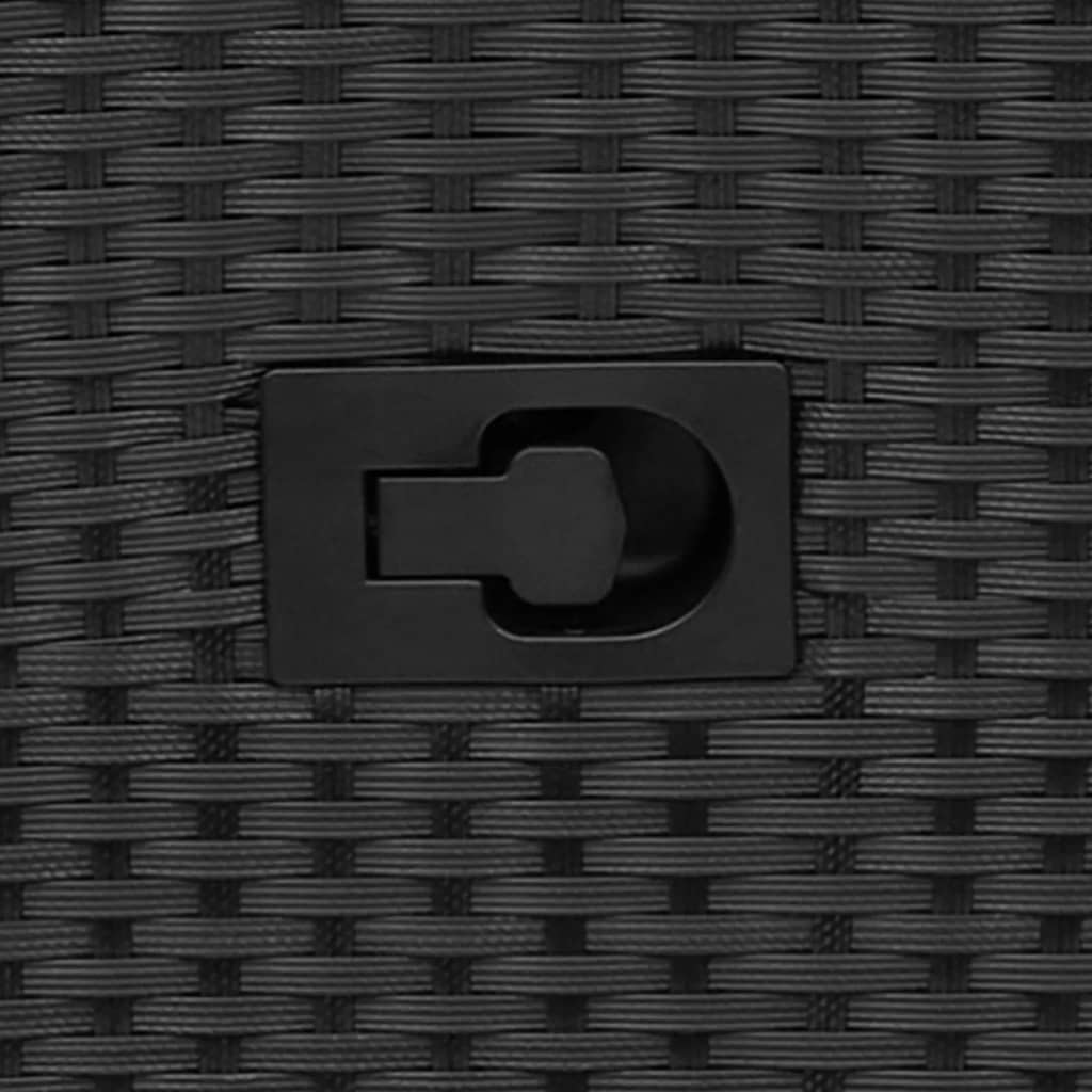 Sofá de jardim reclinável 2 lugares com mesa vime PE preto - Image 7