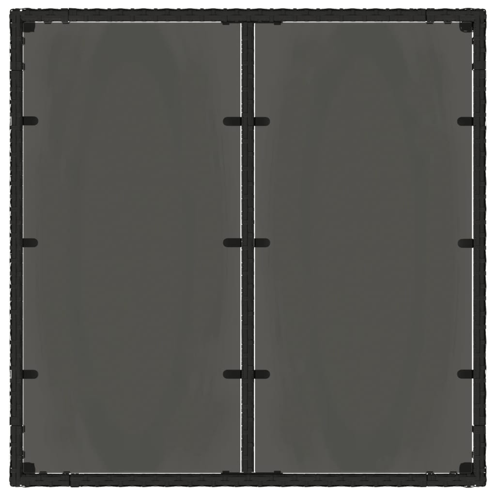 Mesa de jardim com tampo de vidro 90x90x75 cm vime PE preto - Image 6