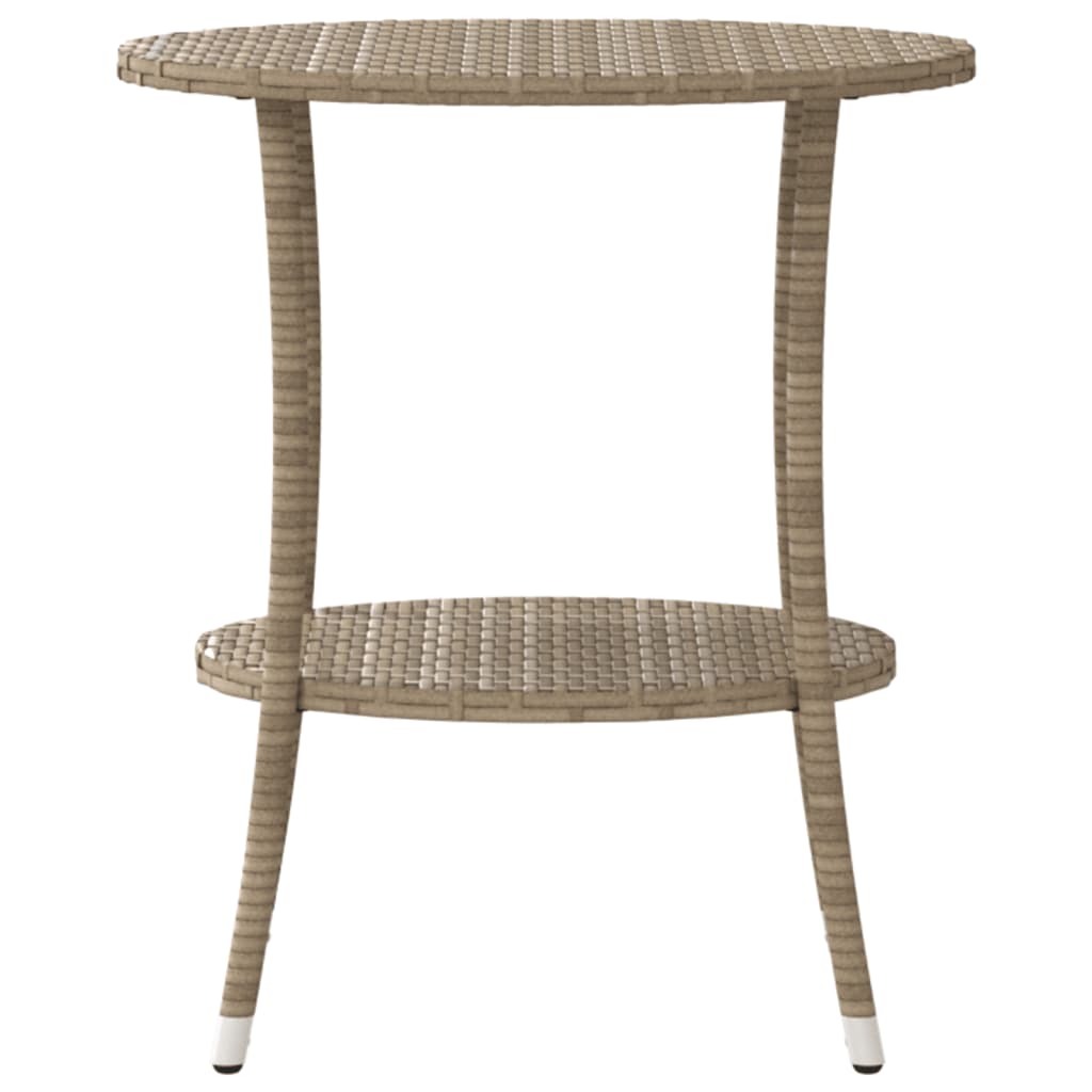 Cadeiras de jardim reclináveis 2 pcs com mesa vime PE bege - Image 6